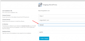 wordpress staging